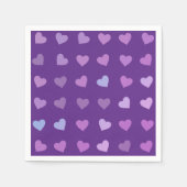 SERVIETTE EN PAPIER COEURS PASTEL PURPLE (Devant)