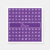 SERVIETTE EN PAPIER COEURS PASTEL PURPLE PERSONNALISÉ (Devant)