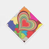 Serviette En Papier Coeurs rétro vibrants (Coin)