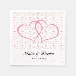 Serviette En Papier Coeurs romantiques Graphique Elle rose