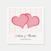 Serviette En Papier Coeurs romantiques Graphique Elle rose (Devant)