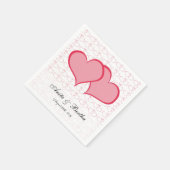 Serviette En Papier Coeurs romantiques Graphique Elle rose (Coin)