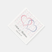 Serviette En Papier Coeurs romantiques Graphisme Elle Pink Bleu (Coin)