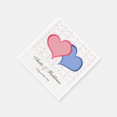 Serviette En Papier Coeurs romantiques Graphisme Elle Pink Bleu (Coin)