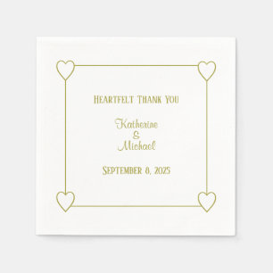 Serviette En Papier Coeurs romantiques Moderne Blanc Simple Mariage