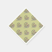 Serviette En Papier Coeurs romantiques Vintage Floral (Coin)