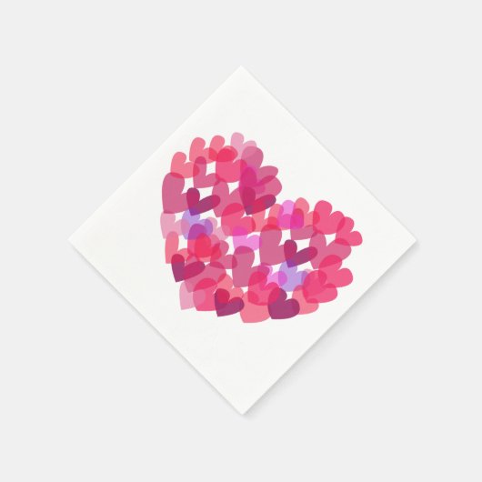 Serviette En Papier Coeurs roses (Coin)