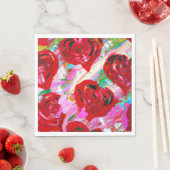 Serviette En Papier Coeurs roses (En situation)