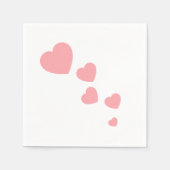 Serviette En Papier Coeurs roses (Devant)
