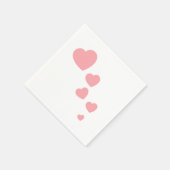 Serviette En Papier Coeurs roses (Coin)