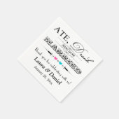 Serviette En Papier Coeurs roses et bleus, Scrolls Mariages serviettes (Coin)