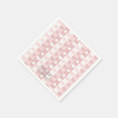 Serviette En Papier Cœurs roses et rayures (Coin)