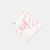 Serviette En Papier Cœurs roses Joyeuse Saint-Valentin (Coin)