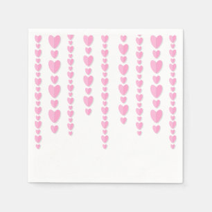 Serviette En Papier Cœurs roses mignons fête de la Saint-Valentin