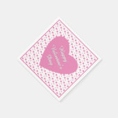 Serviette En Papier Coeurs roses mignons motif romantique (Coin)