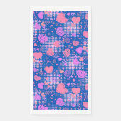 Serviette En Papier Coeurs roses Motif 01 Bleu BG (Devant)