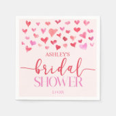 Serviette En Papier Cœurs Roses Rouges Mariage Saint-Valentin  (Devant)