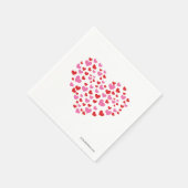 Serviette En Papier Coeurs Rouge Et Rose (Coin)