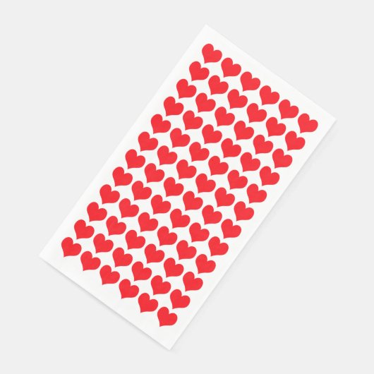 Serviette En Papier Coeurs rouges (Coin)