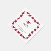 Serviette En Papier Coeurs rouges de l'amour célébration mariage (Coin)