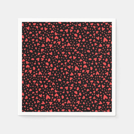 Serviette En Papier Coeurs rouges et baisers (Devant)
