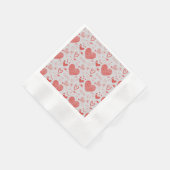 Serviette En Papier cœurs rouges - fond gris (Coin)