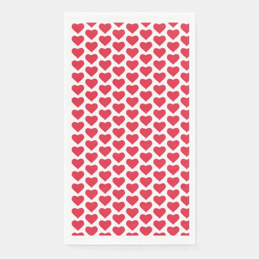 Serviette En Papier ❤️ Coeurs rouges mignons (Devant)