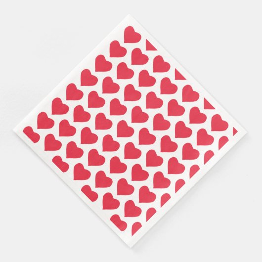 Serviette En Papier ❤️ Coeurs rouges mignons (Coin)
