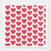 Serviette En Papier ❤️ Coeurs rouges mignons (Devant)