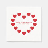 Serviette En Papier Coeurs rouges mignons coutume moderne Saint Valent (Devant)