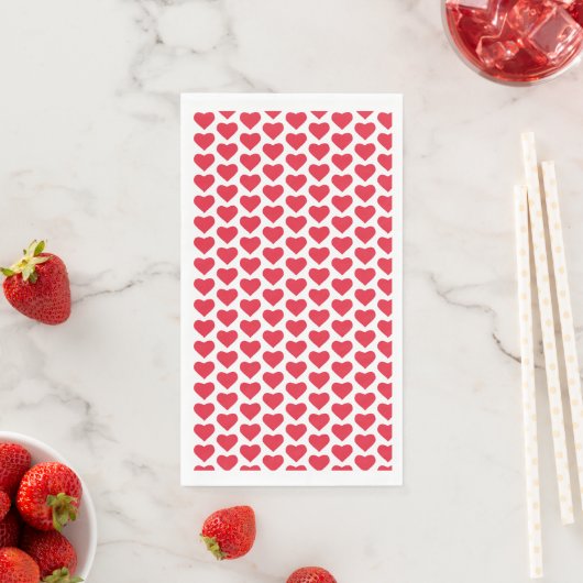 Serviette En Papier ❤️ Coeurs rouges mignons rose (En situation)