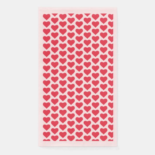 Serviette En Papier ❤️ Coeurs rouges mignons rose (Devant)