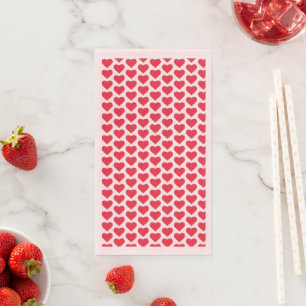 Serviette En Papier ❤️ Coeurs rouges mignons rose