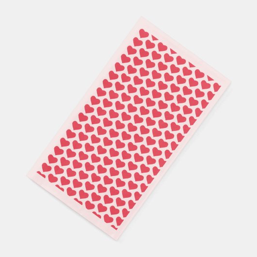 Serviette En Papier ❤️ Coeurs rouges mignons rose (Coin)