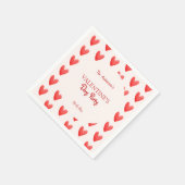 Serviette En Papier Coeurs rouges mignons Saint Valentin (Coin)