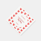 Serviette En Papier Coeurs rouges mignons Saint Valentin (Coin)