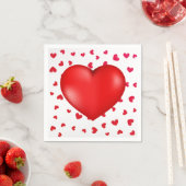 Serviette En Papier Coeurs rouges moderne simple amour Valentin (En situation)