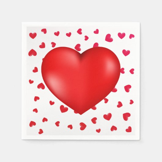 Serviette En Papier Coeurs rouges moderne simple amour Valentin (Devant)