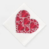 SERVIETTE EN PAPIER CŒURS ROUGES POUR LA SAINT-VALENTIN (Coin)