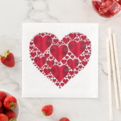 SERVIETTE EN PAPIER CŒURS ROUGES POUR LA SAINT-VALENTIN (En situation)