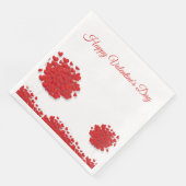 Serviette En Papier Coeurs rouges romantiques, Amour, Arbre, Saint Val (Coin)