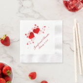 Serviette En Papier Cœurs rouges Saint-Valentin Mariage (En situation)