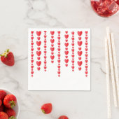 Serviette En Papier Cœurs Rouges Saint Valentin Mignon (En situation)