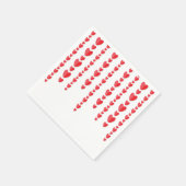 Serviette En Papier Cœurs Rouges Saint Valentin Mignon (Coin)