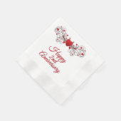 Serviette En Papier Coeurs rouges Tout Anniversaire (Coin)