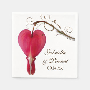 Serviette En Papier Coeurs saignants rouges Mariage floral