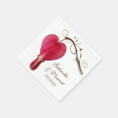 Serviette En Papier Coeurs saignants rouges Mariage floral (Coin)