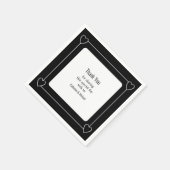 Serviette En Papier Coeurs simples et romantiques Mariage noir (Coin)