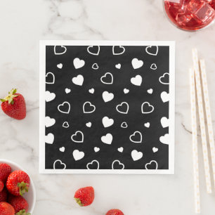 Serviette En Papier Coeurs stylisés motif 5