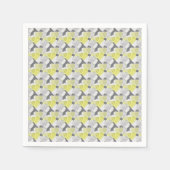 Serviette En Papier Coeurs superposer Motif jaune et gris (Devant)